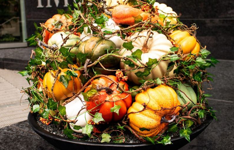 Fall Vegetables - a black bowl filled with lots of different types of fruit