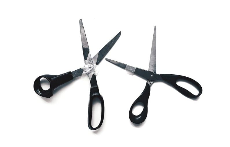Pruning Shears - two black-and-gray scissors