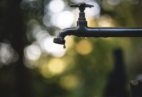 Drip Irrigation - tilt shift lens photography of black steel faucet