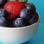 Berries - Blueberries and Strawberries in White Ceramic Bowl